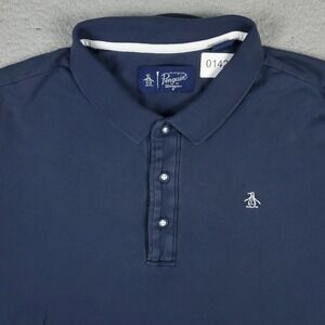 Penguin Munsingwear Blue Casual Mens Polo Shirt Size Large  *DAMAGED*